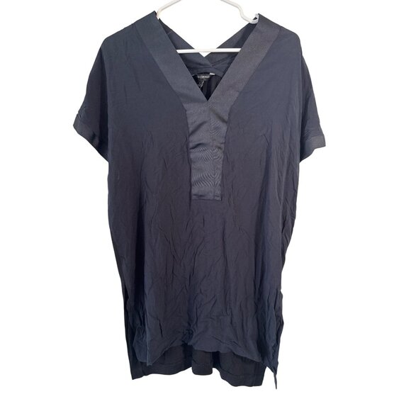 NWT Banana Republic Womens Short-Sleeve V-Neck Tunic Top Black Size S - Picture 1 of 7